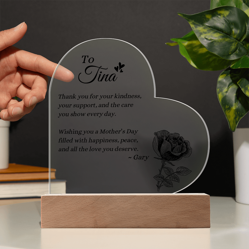 A Special Mother's Day Thank You Plaque