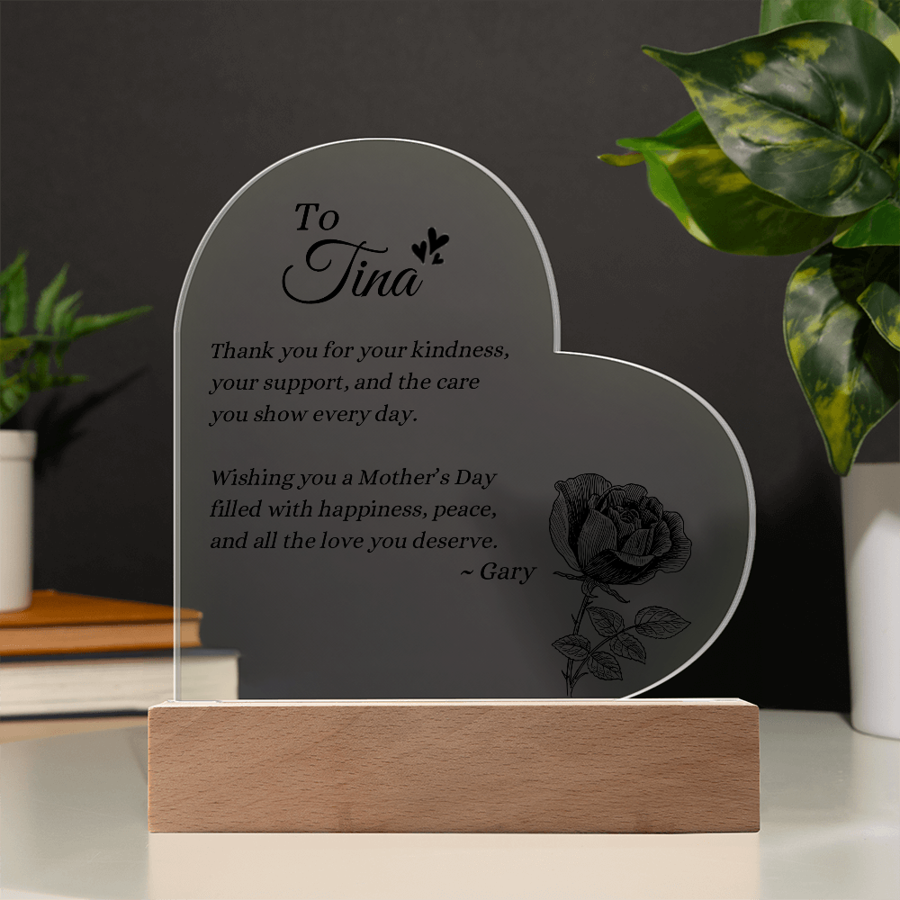 A Special Mother's Day Thank You Plaque
