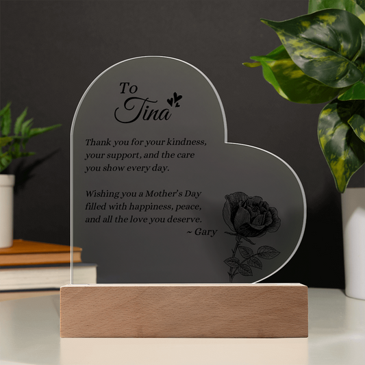 A Special Mother's Day Thank You Plaque